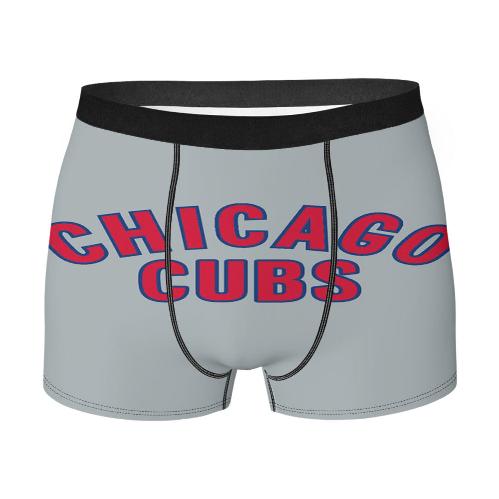 Chicago Cubs In Red Text Men'S Boxer Briefs