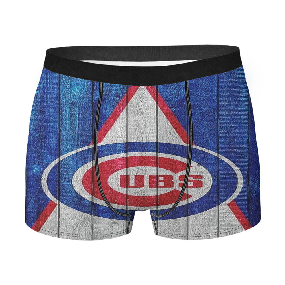 Chicago Cubs In Wood Background Men'S Boxer Briefs