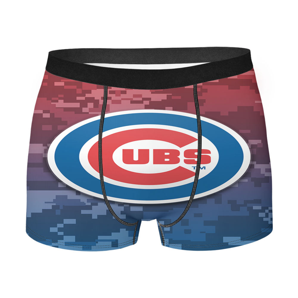 Chicago Cubs Logo Camo Men'S Boxer Briefs