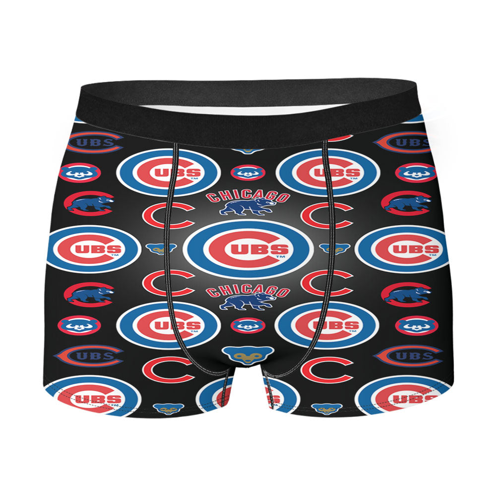 Chicago Cubs Logo Pattern Men'S Boxer Briefs