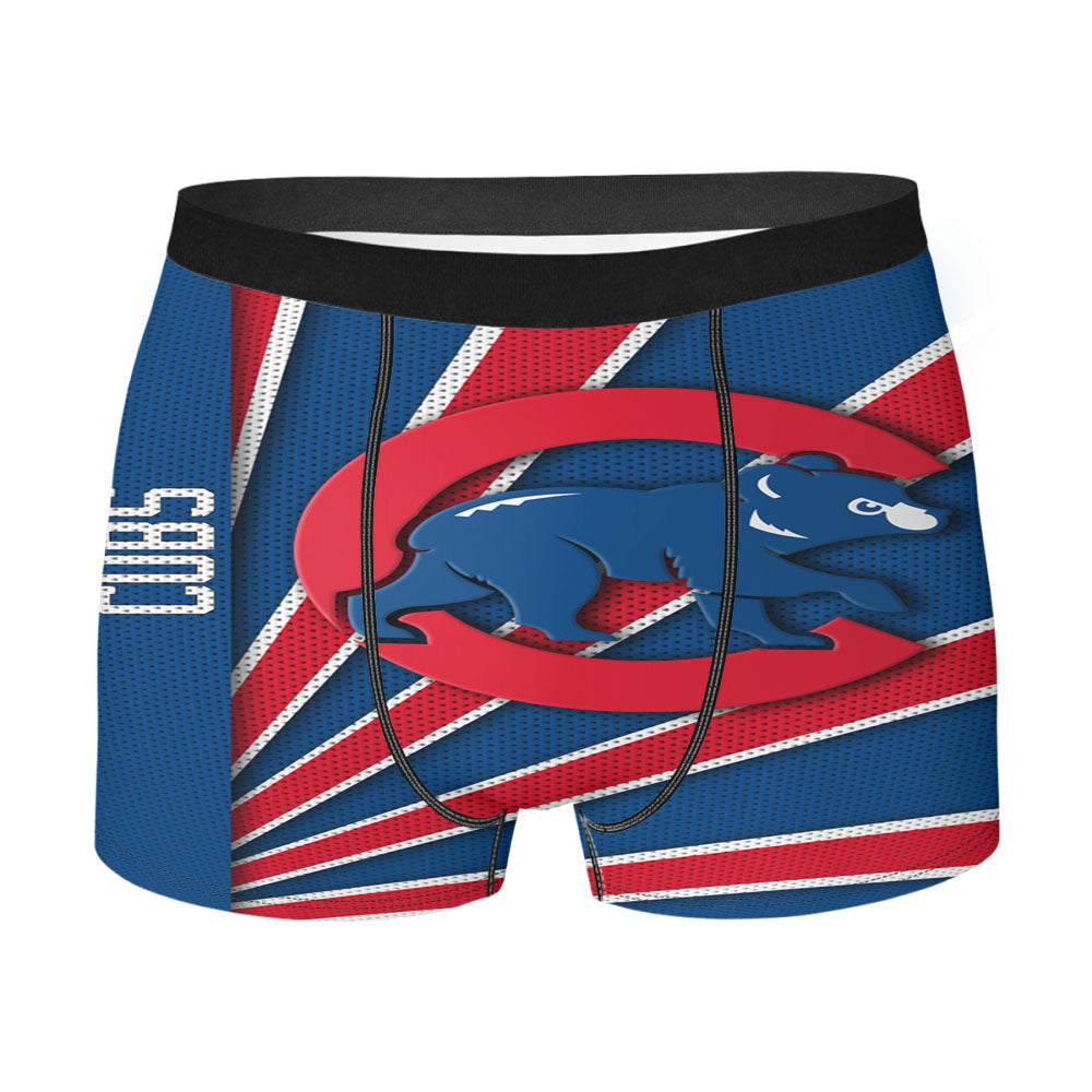 Chicago Cubs Logo Stripe 2 Men'S Boxer Briefs