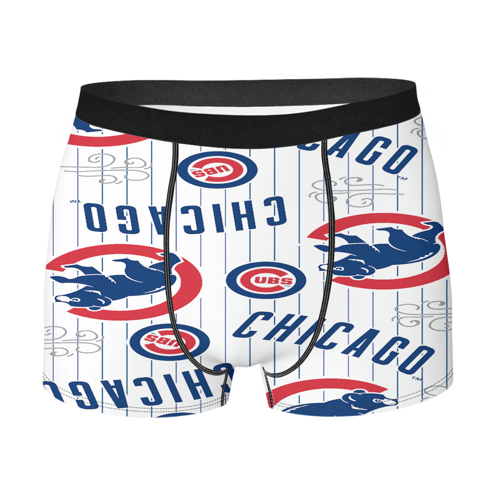 Chicago Cubs Logo Stripe Men'S Boxer Briefs