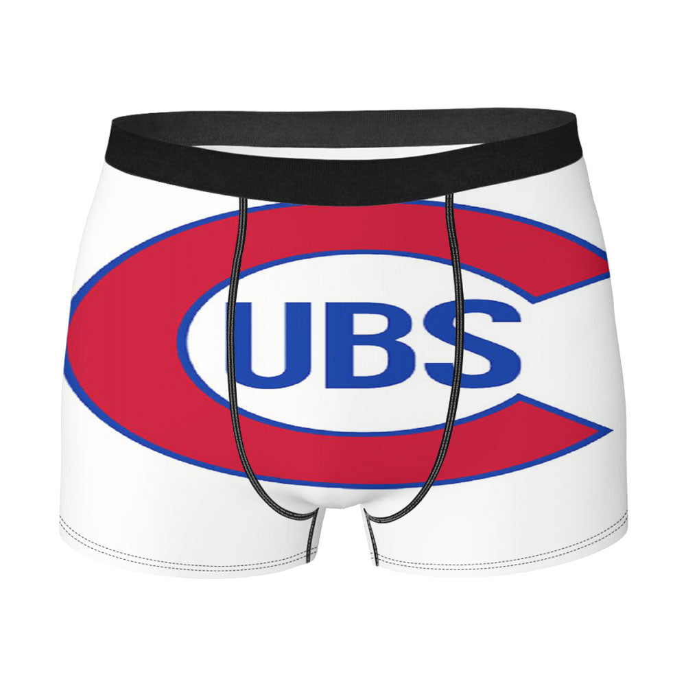 Chicago Cubs On White Men'S Boxer Briefs