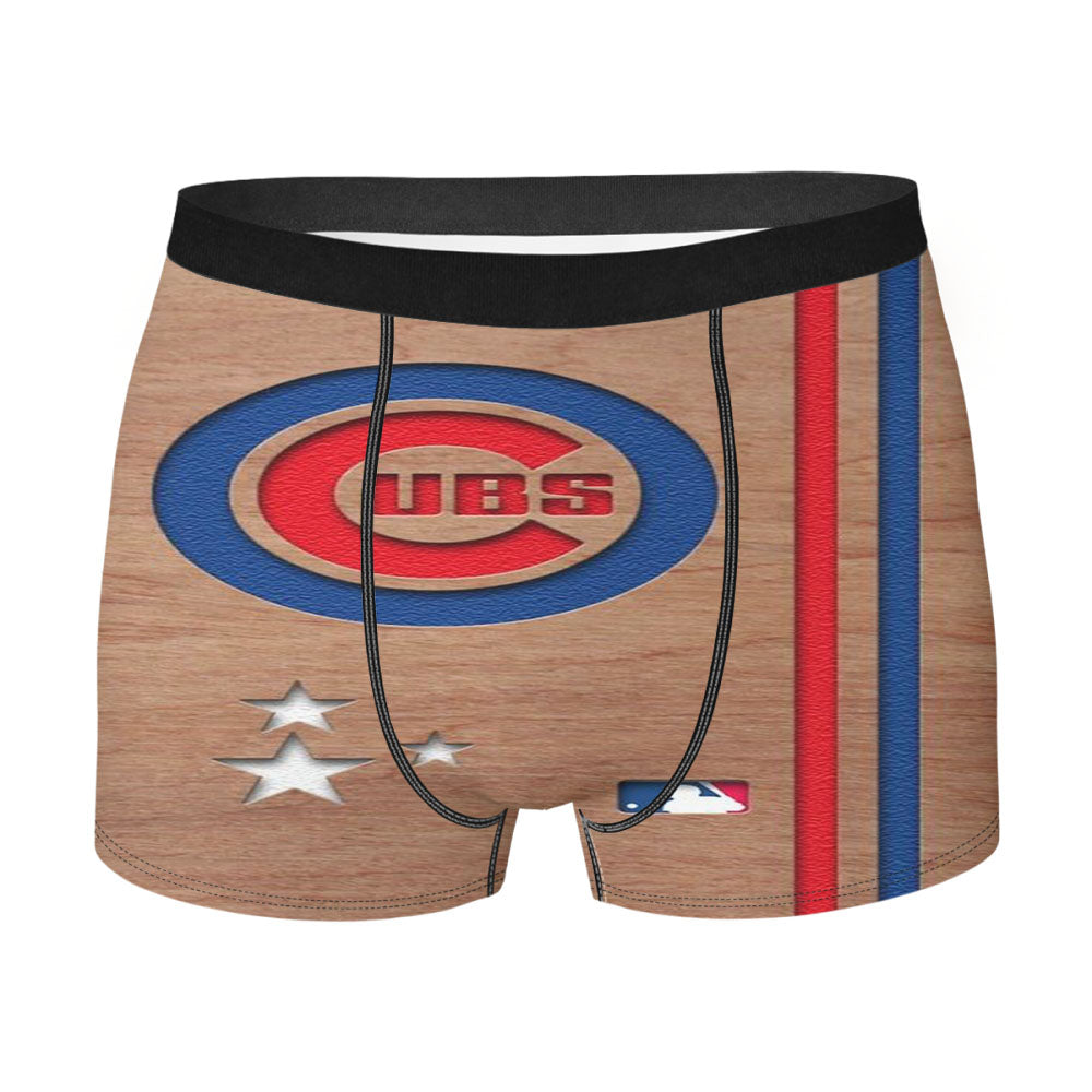 Chicago Cubs Star Wooden Men'S Boxer Briefs