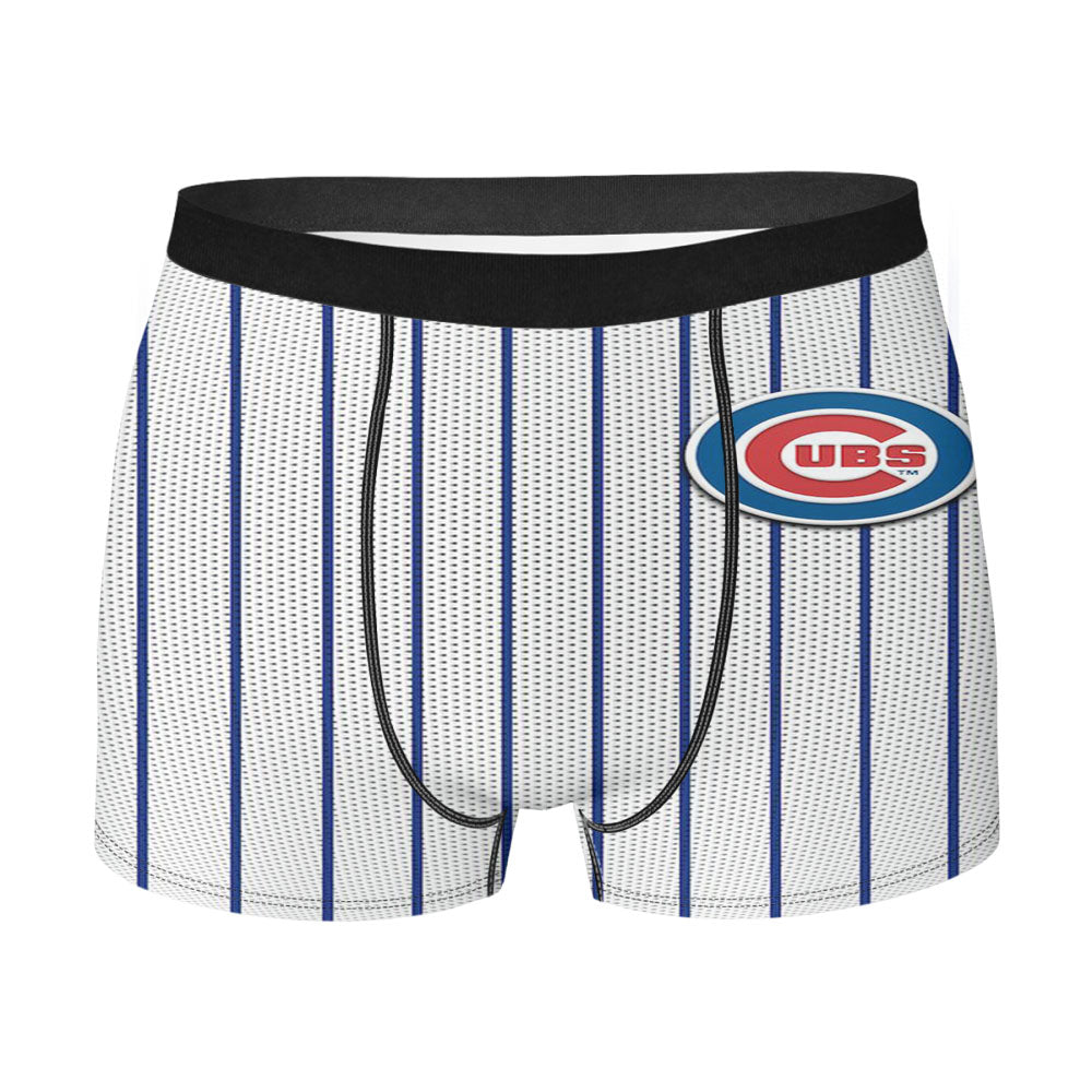 Chicago Cubs Stripe Baseball Men'S Boxer Briefs