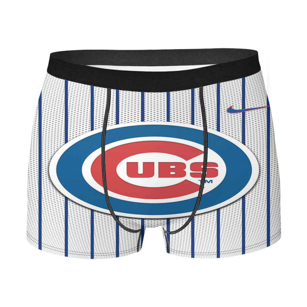 Chicago Cubs Stripe Cente Men'S Boxer Briefs