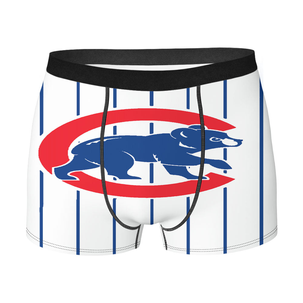 Chicago Cubs Stripe Logo Men'S Boxer Briefs