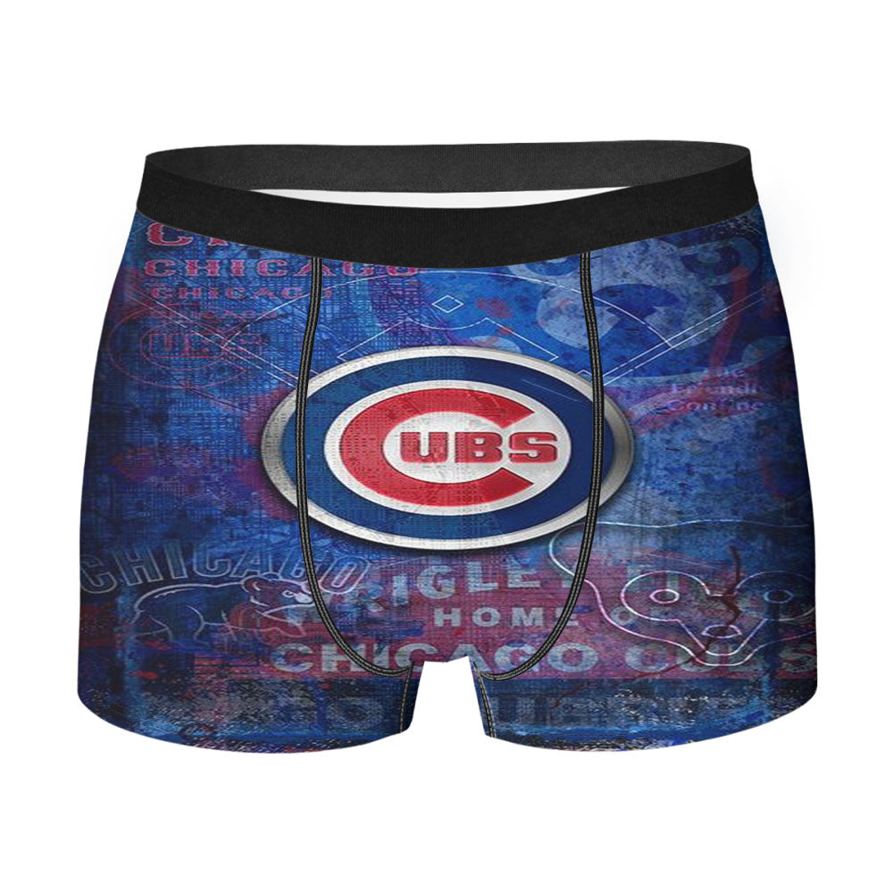 Chicago Cubs Texture Wall Men'S Boxer Briefs