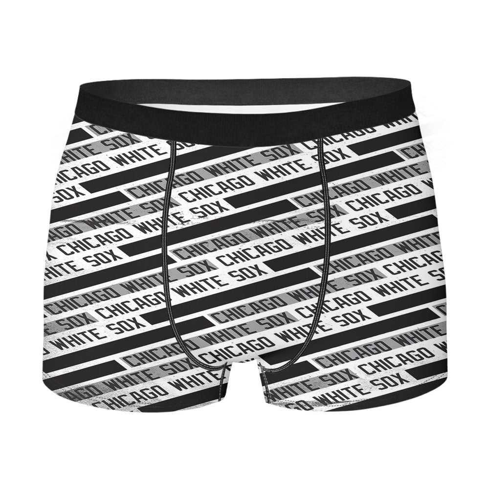 Chicago White Sox Black White Pattern Men'S Boxer Briefs