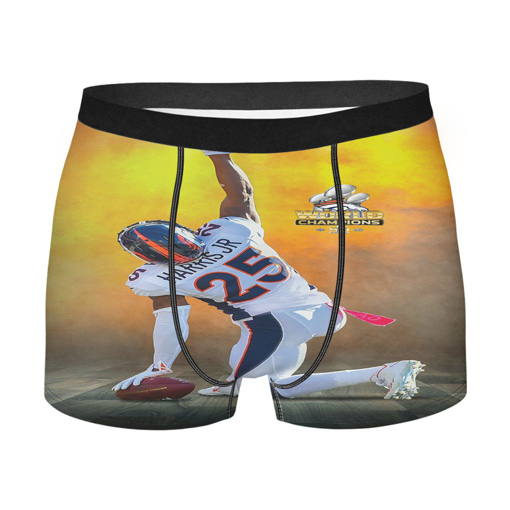 Chris Harris Jr Broncos World Champions Nfl Wallpaper Men'S Boxer Briefs