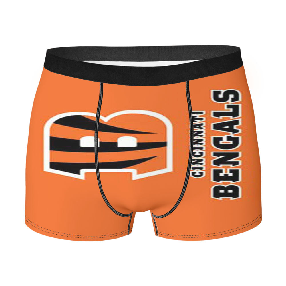 Cinncinnati Bengals Logo On Orange Men'S Boxer Briefs