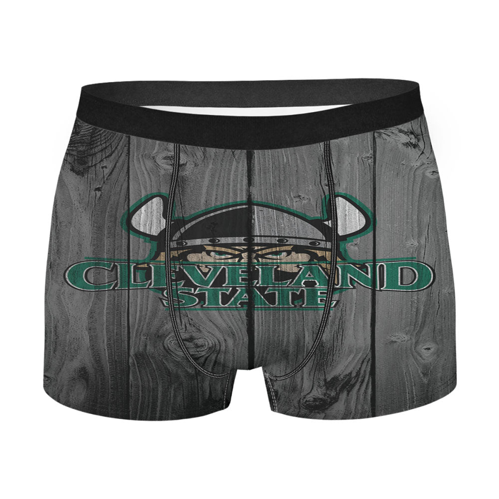 Cleveland State University Mascot Logo Dark Wood Wallpaper Men'S Boxer Briefs