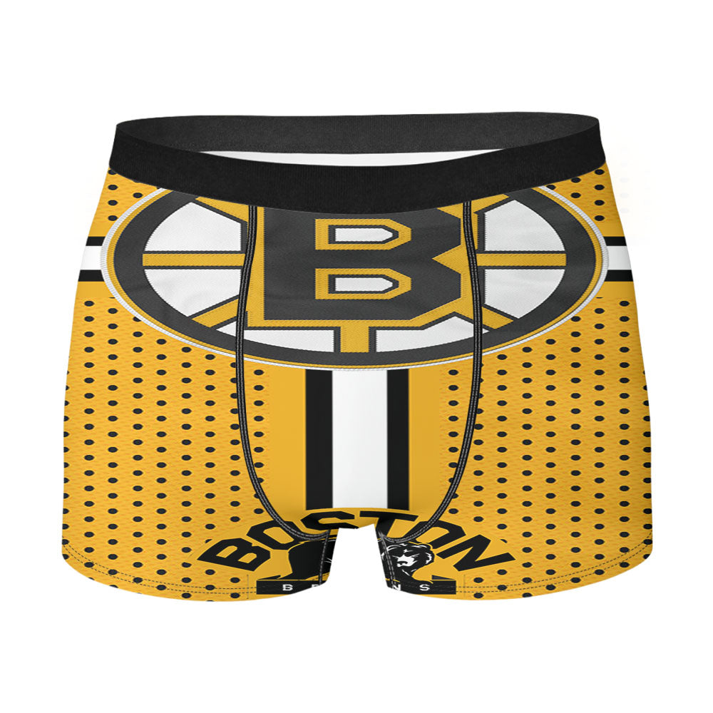 Custom Boston Bruins Hockey Men'S Boxer Briefs