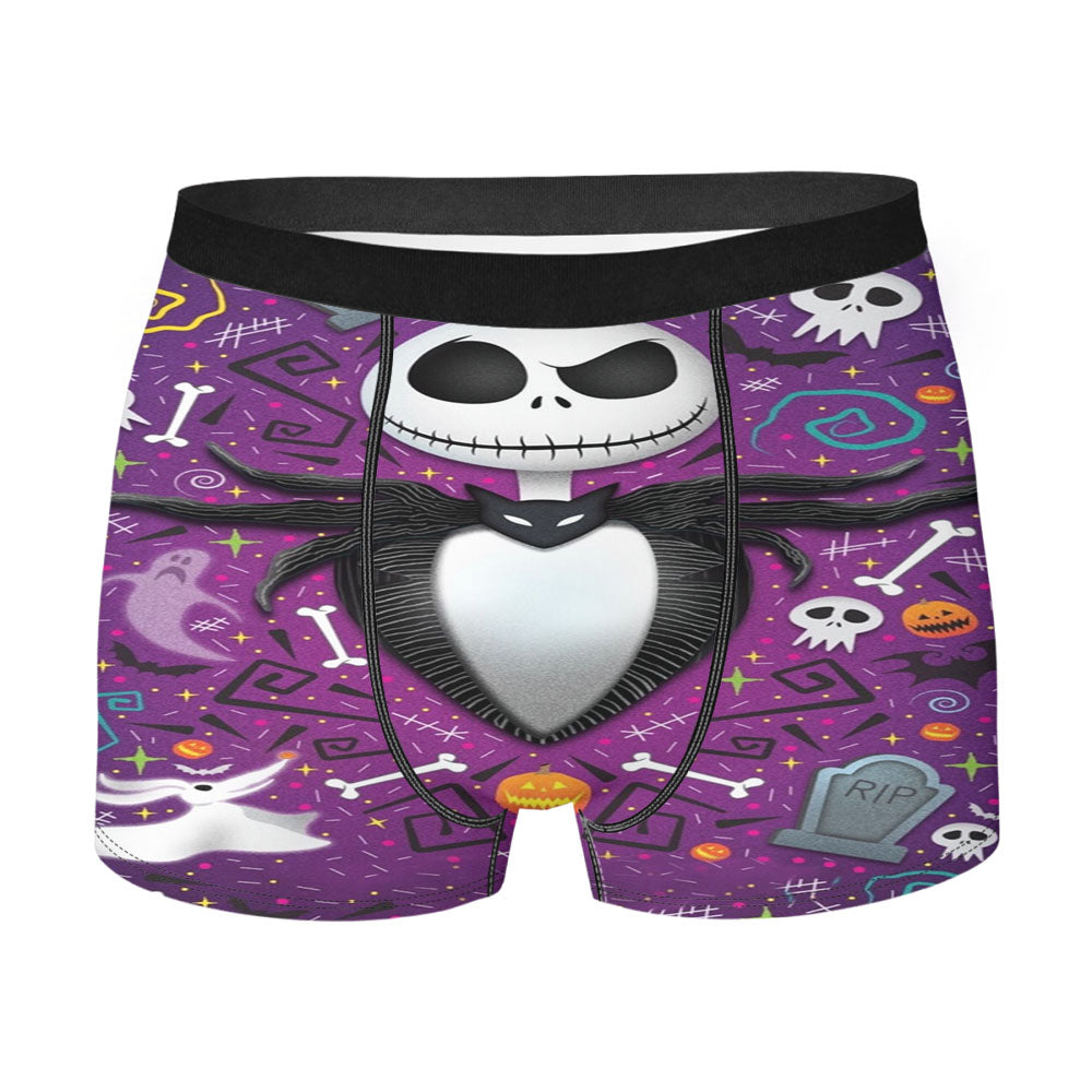 Cute Nightmare Before Christmas Purple Wallpaper Men'S Boxer Briefs