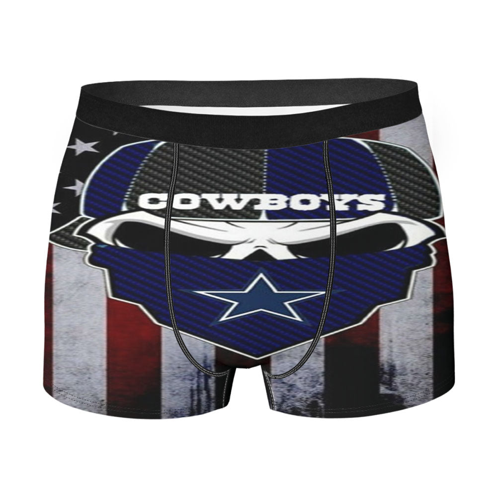 Dallas Cowboys Skull Usa Flag Men'S Boxer Briefs