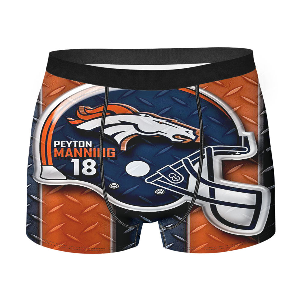 Denver Broncos Football Team Peyton Manning 18 Men'S Boxer Briefs
