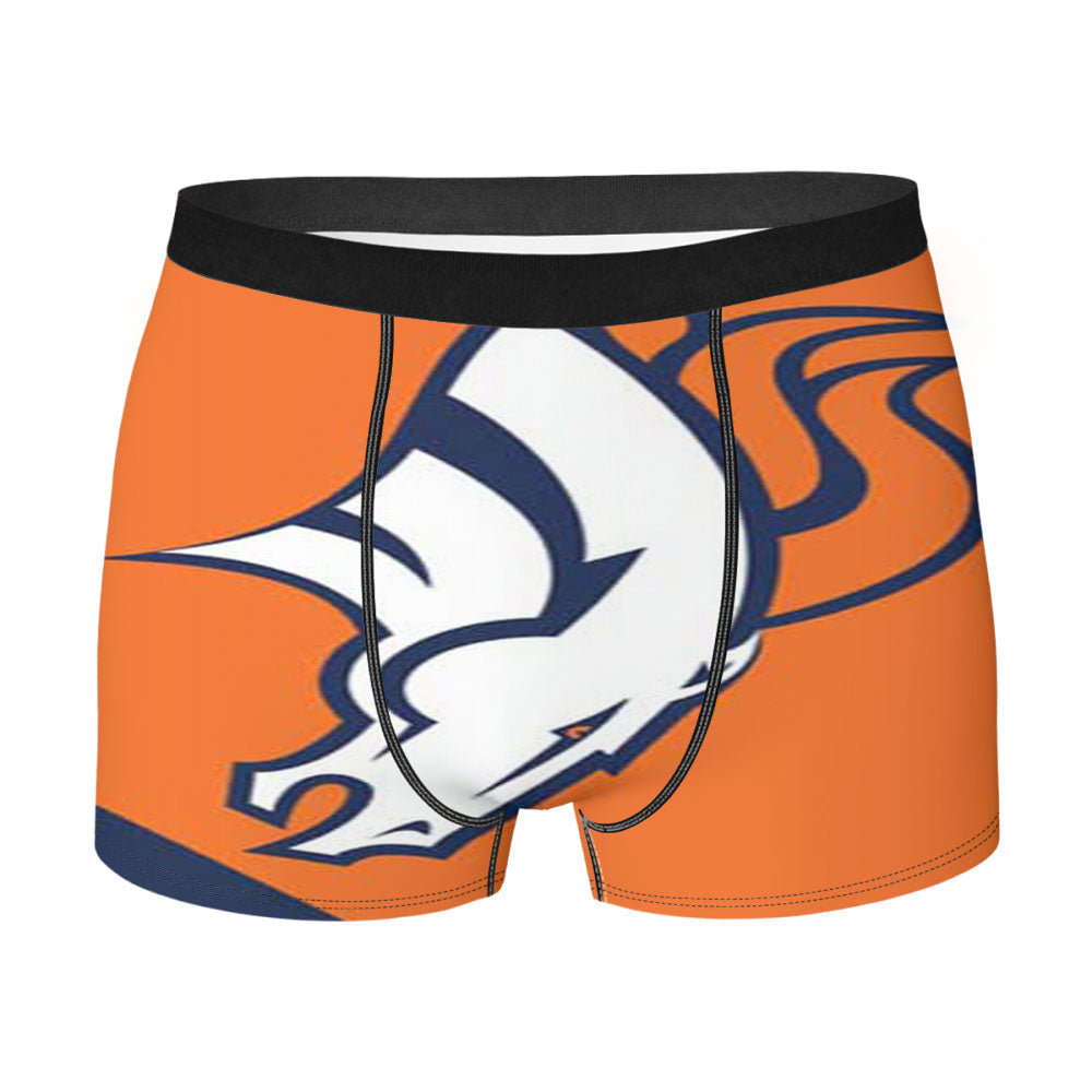 Denver Broncos Orange And Blue Men'S Boxer Briefs