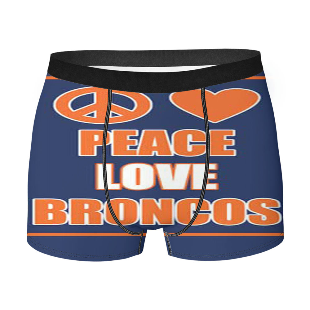 Denver Broncos Peace Love Men'S Boxer Briefs