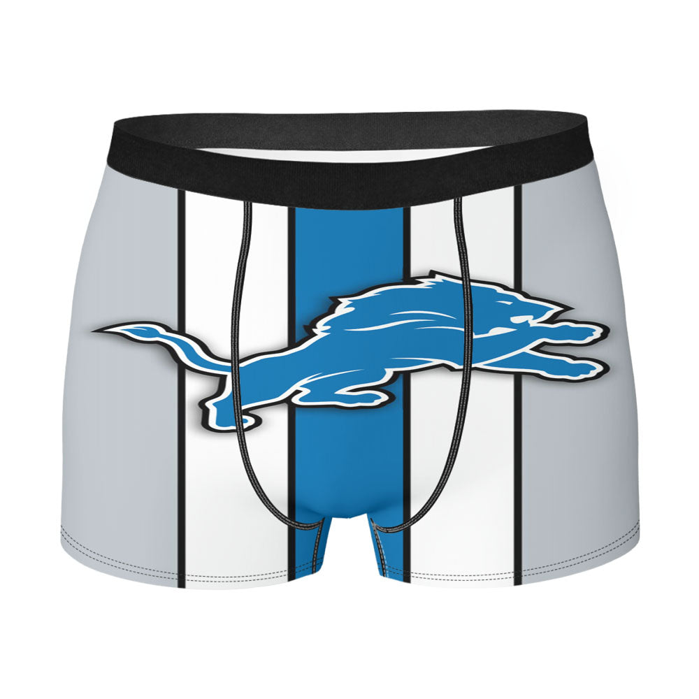 Detroit Lions Blue Football Logo Men'S Boxer Briefs