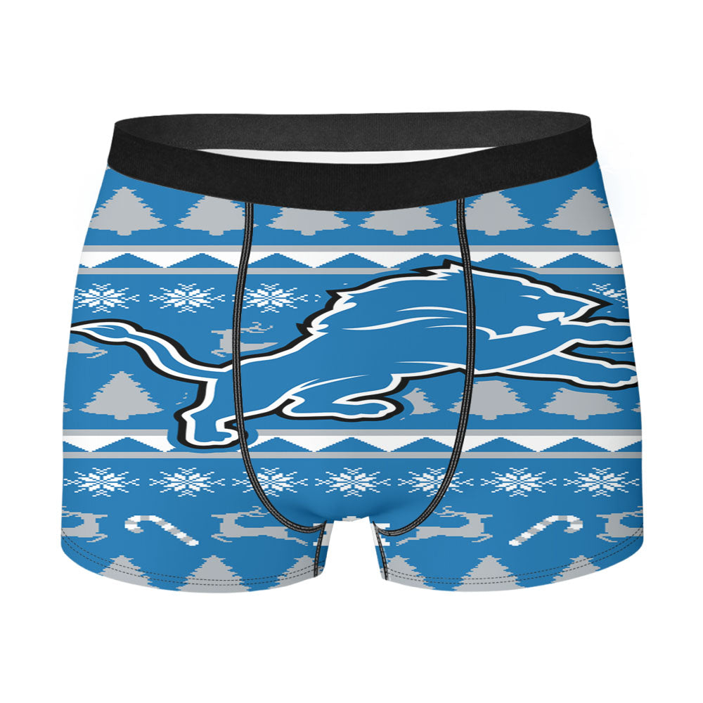 Detroit Lions Christmas Sweater Men'S Boxer Briefs