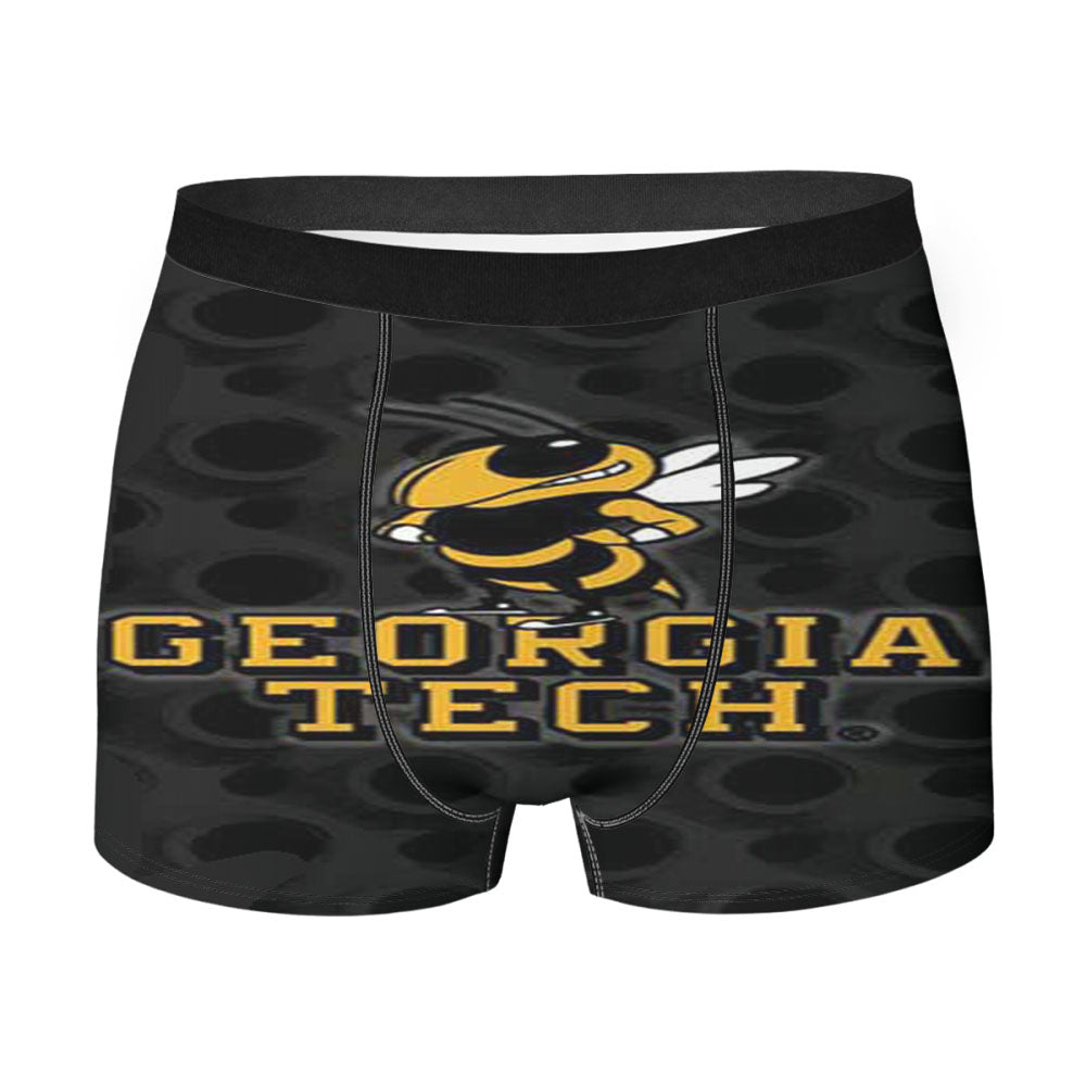 Georgia Tech Logo Over Blk Men'S Boxer Briefs
