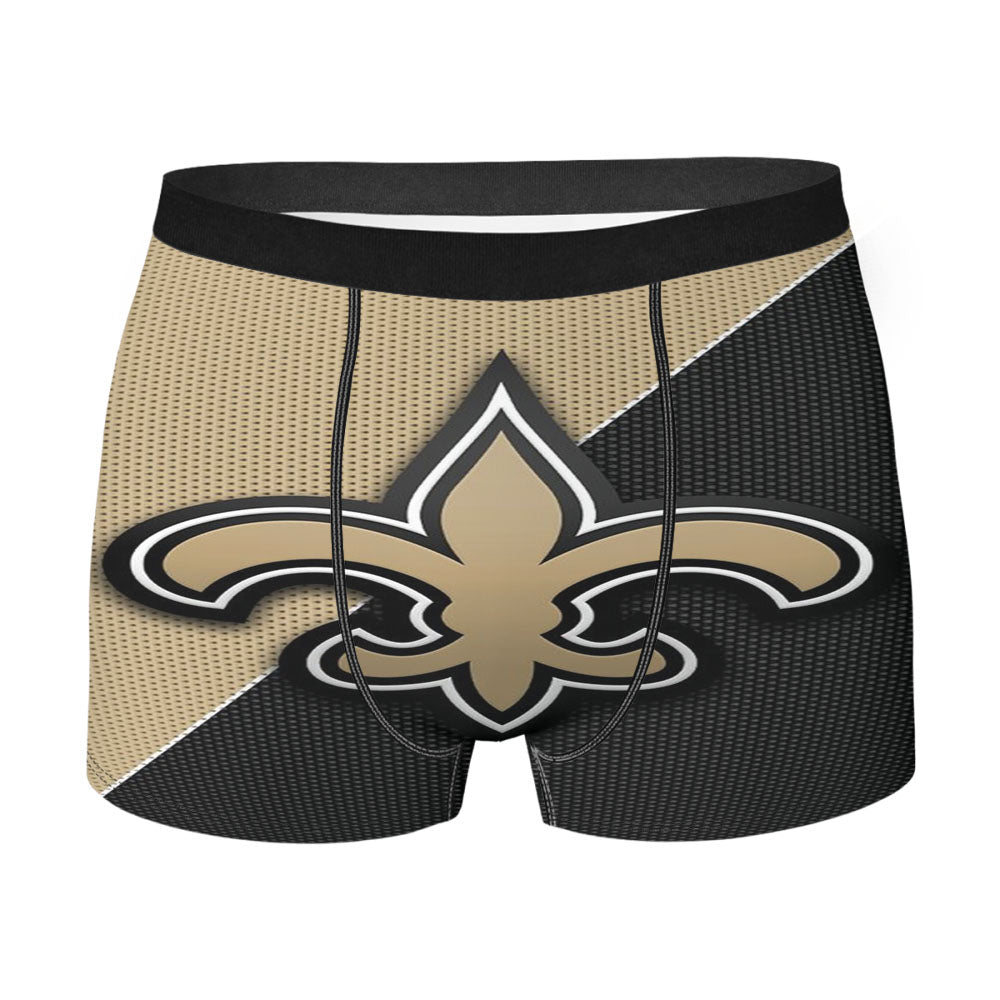 Gold Black Carbon New Orleans Saints Logo Men'S Boxer Briefs