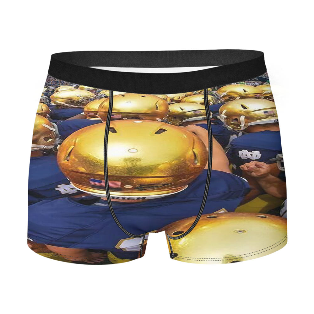 Golden Notre Dame Football Helmet Men'S Boxer Briefs