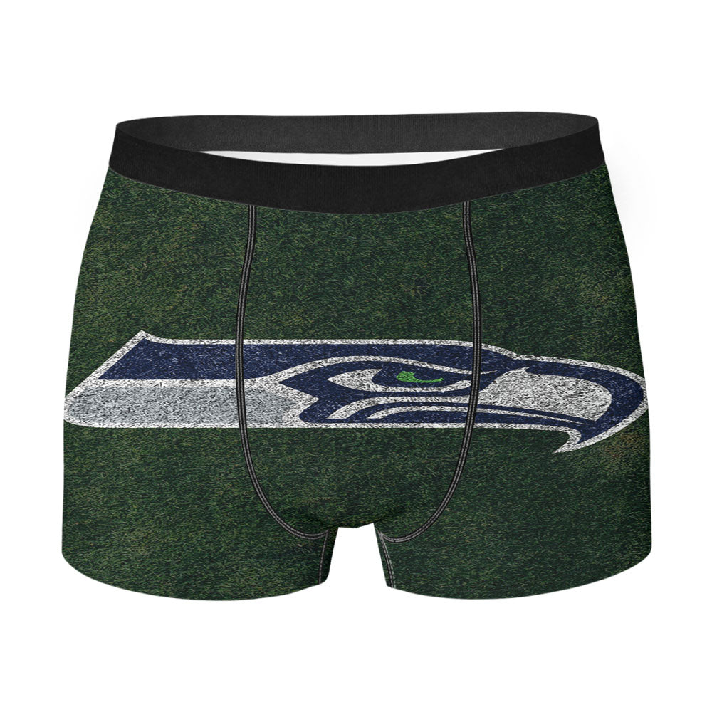 Green Seattle Seahawks Logo Men'S Boxer Briefs