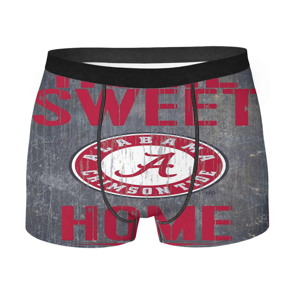 Home Sweet Home Alabama Crimson Tide Wood Texture Wallpaper Men'S Boxer Briefs