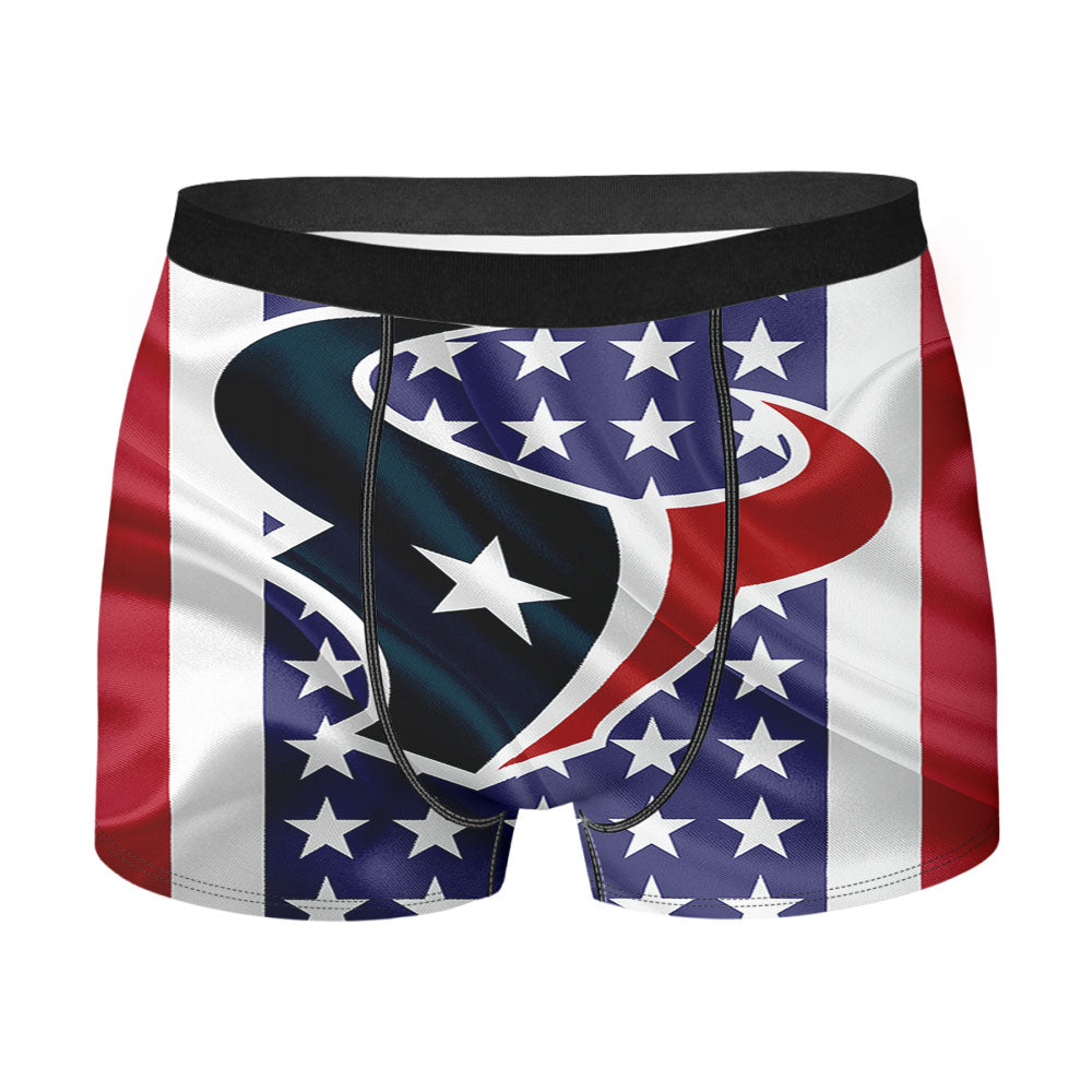 Houston Texans Emblem Silk Flag Men'S Boxer Briefs