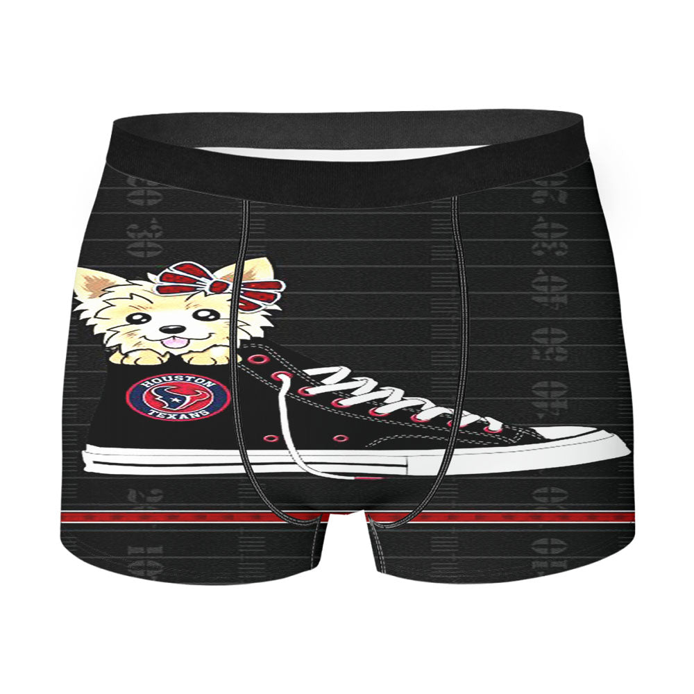 Houston Texans High Waist And Dog Men'S Boxer Briefs