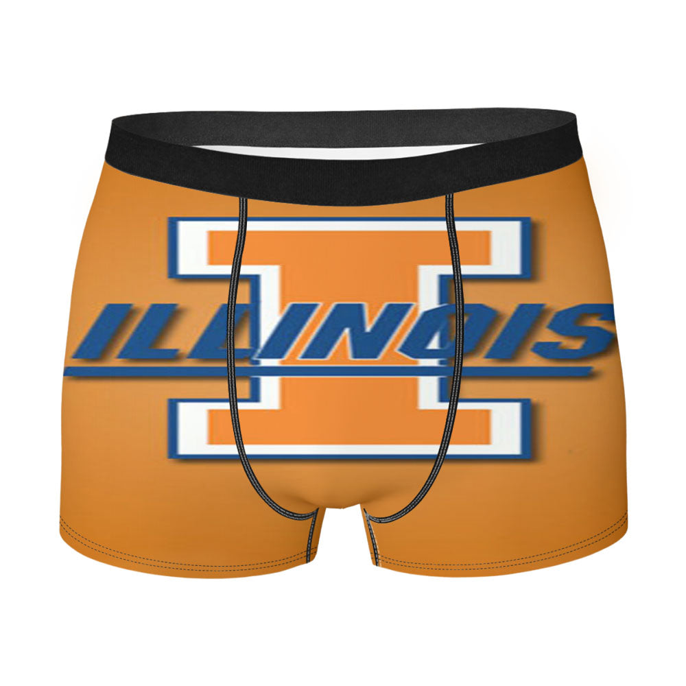 Illinois Orange Men'S Boxer Briefs