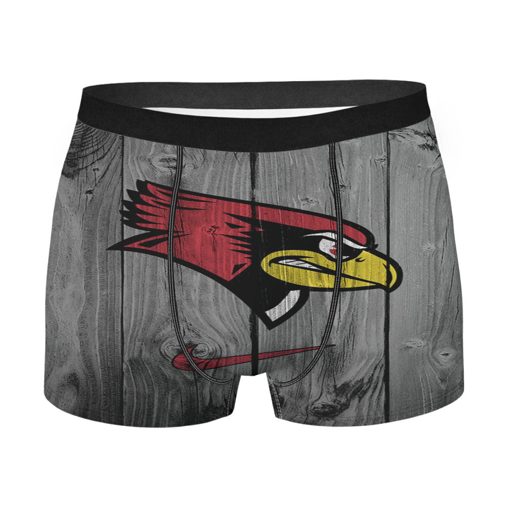Illinois State University Redbirds Logo Dark Wood Wallpaper Men'S Boxer Briefs