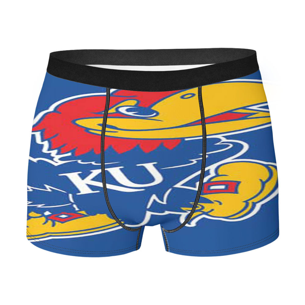 Kansas Jayhawks Logo Tilted Men'S Boxer Briefs