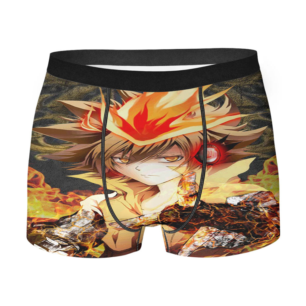 Katekyo Hitman Reborn! Fire Flame Hitman Reborn Tsunayoshi Sawada Men'S Boxer Briefs