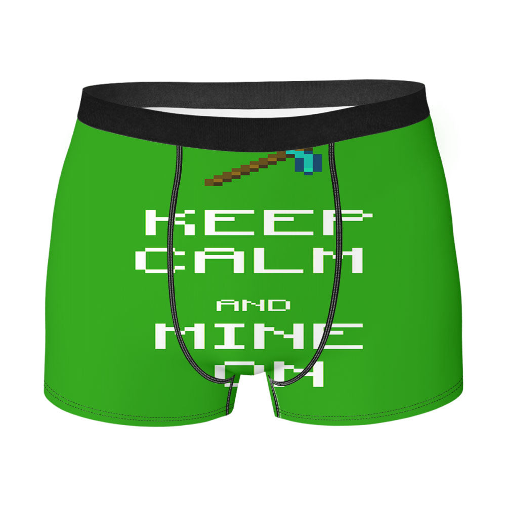 Keep Calm And Mine On Men'S Boxer Briefs