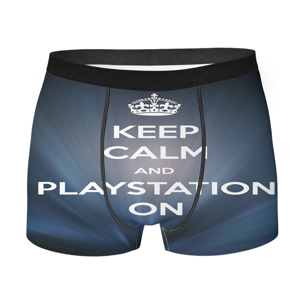 Keep Calm And Play Playstation Men'S Boxer Briefs
