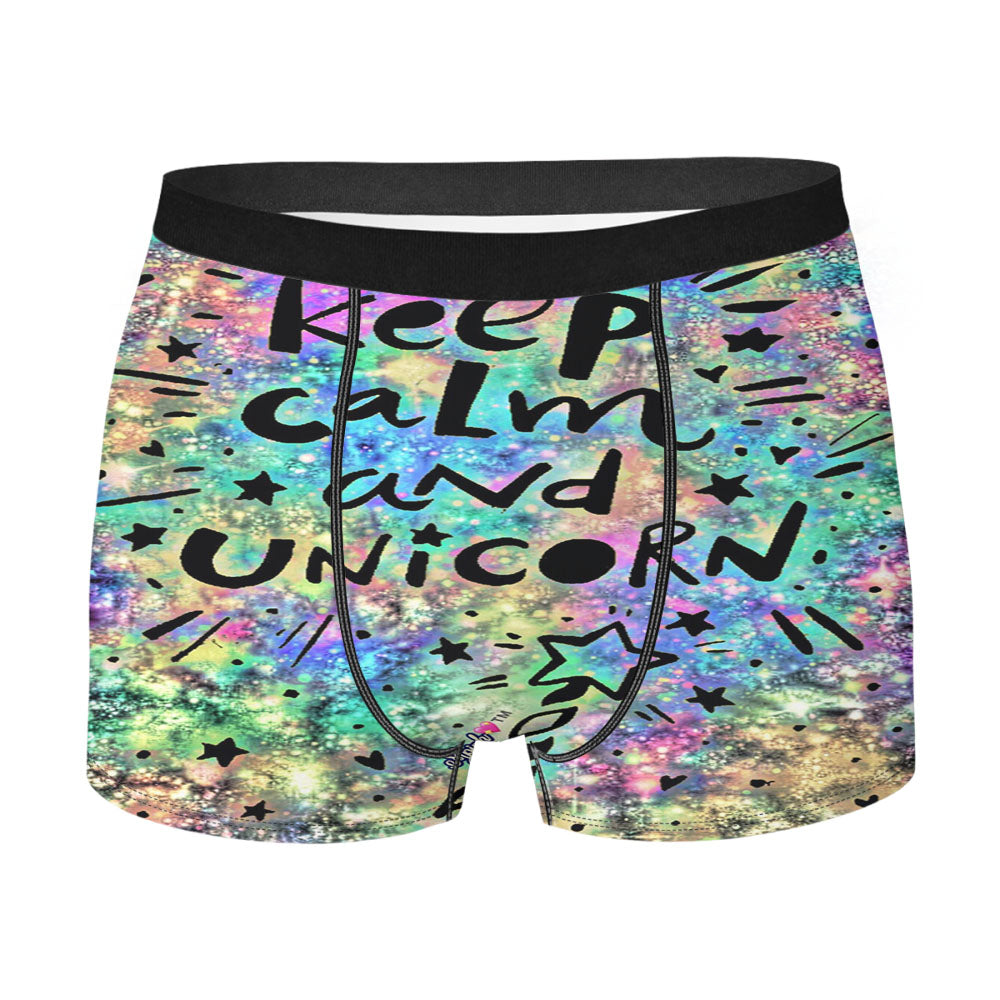 Keep Calm And Unicorn Art Galaxy Colorful Men'S Boxer Briefs