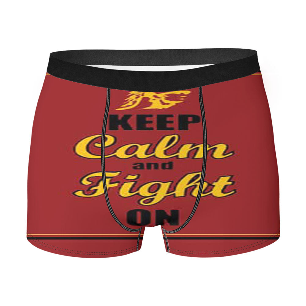 Keep Calm Fight On Usc Men'S Boxer Briefs