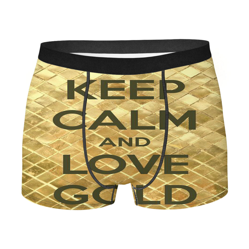 Keep Calm Love Gold Men'S Boxer Briefs