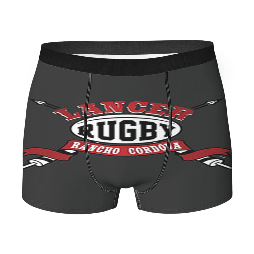 Lancer Rugby Logo Grey Men'S Boxer Briefs