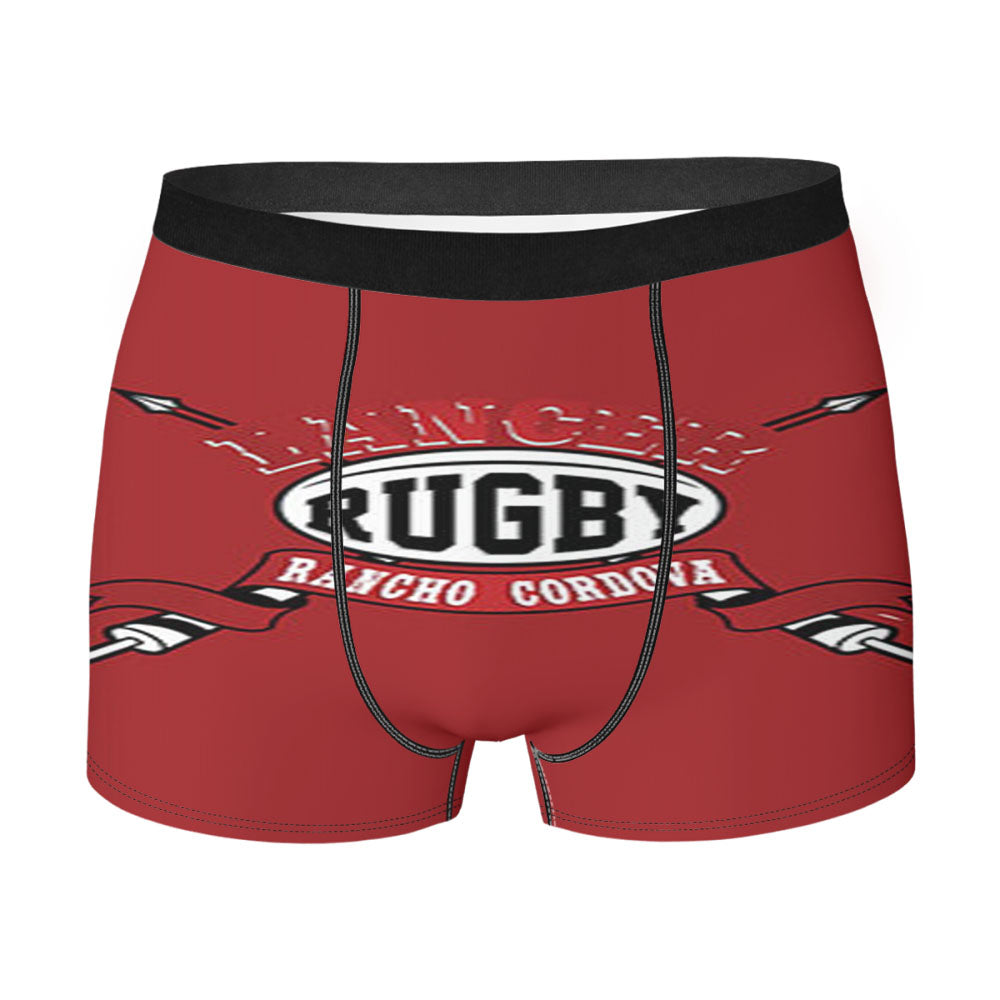 Lancer Rugby Logo Red Men'S Boxer Briefs