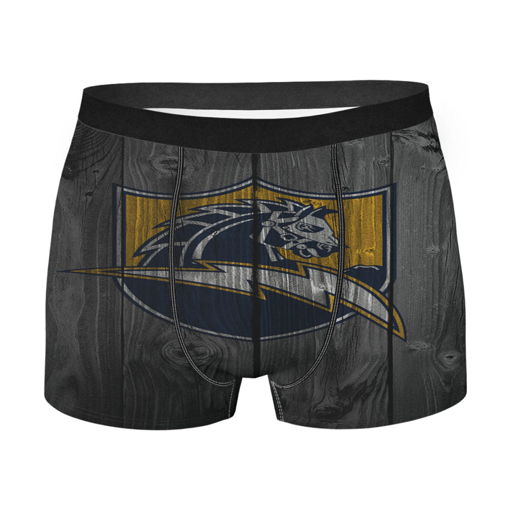 Los Angeles Chargers Logo Dark Wood Wallpaper Men'S Boxer Briefs