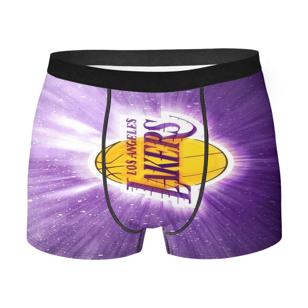 Los Angles Lakers Purple Color Galaxy Men'S Boxer Briefs