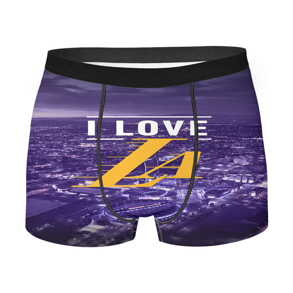 Love Los Angeles Lakers Nba Team Men'S Boxer Briefs