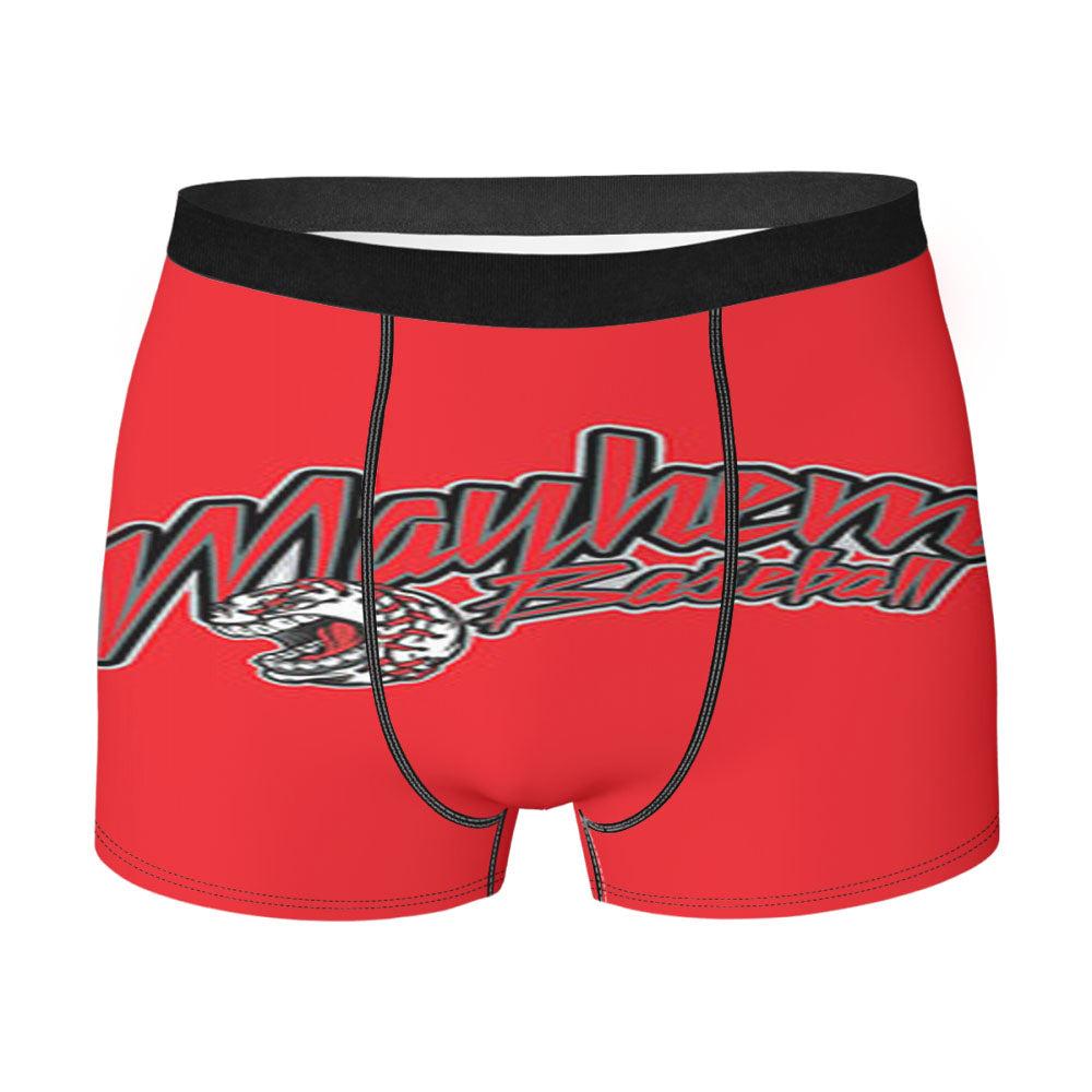 Mayhem Baseball Logo Red Men'S Boxer Briefs
