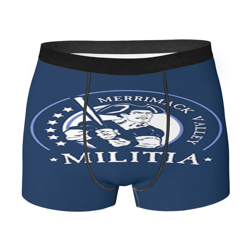 Merrimack Calley Militia Baseball Logo Blue Men'S Boxer Briefs
