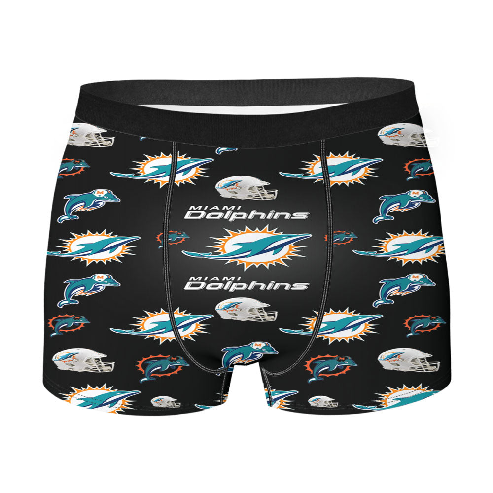 Miami Dolphins Logo Pattern Men'S Boxer Briefs