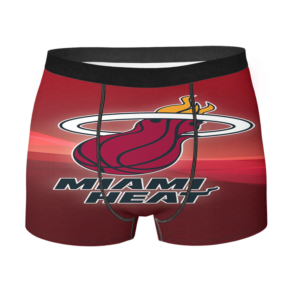 Miami Heat Nba Logo Wallpaper Men'S Boxer Briefs
