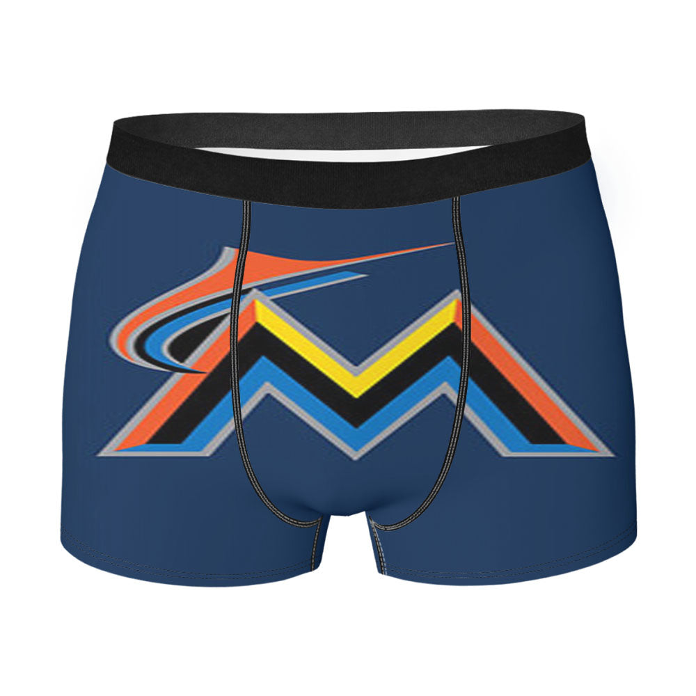 Miami Marlins Baseball Logo Blue Men'S Boxer Briefs